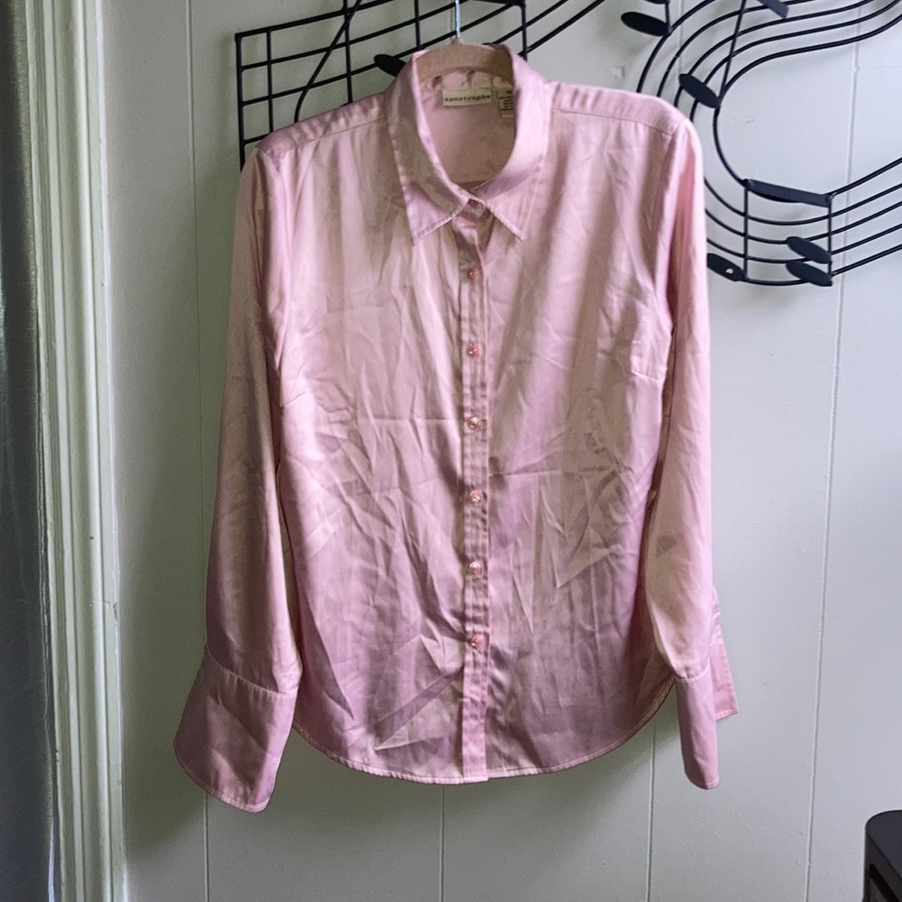 Pink blouse apostrophe sz 14